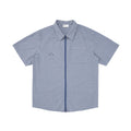 FPA Casual Plaid Embroidered Logo Short-Sleeve Shirt – Unisex Loose Fit Zip-Up Summer Camp Collar Shirt