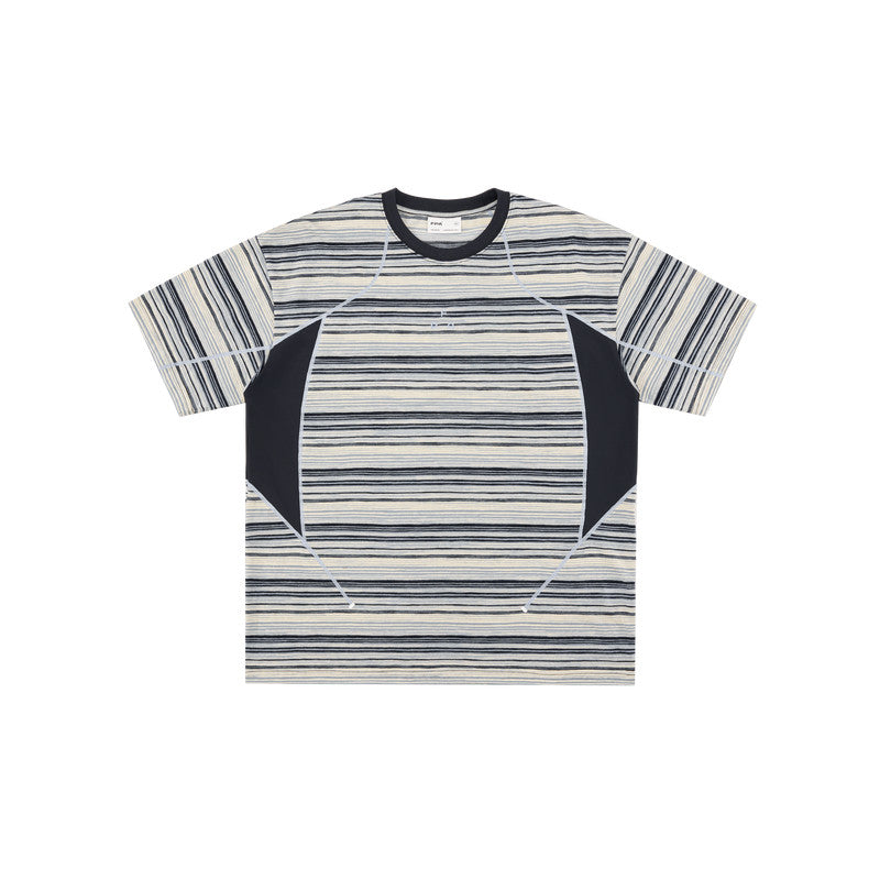 FPA Striped Color-Block Short Sleeve T-Shirt for Men and Women, Outdoor Sports Casual Summer Tee