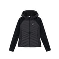 FPA Women's Hooded Quilted Down Jacket with Contrast Panels, Autumn/Winter Outdoor Sports Warm White Down Coat