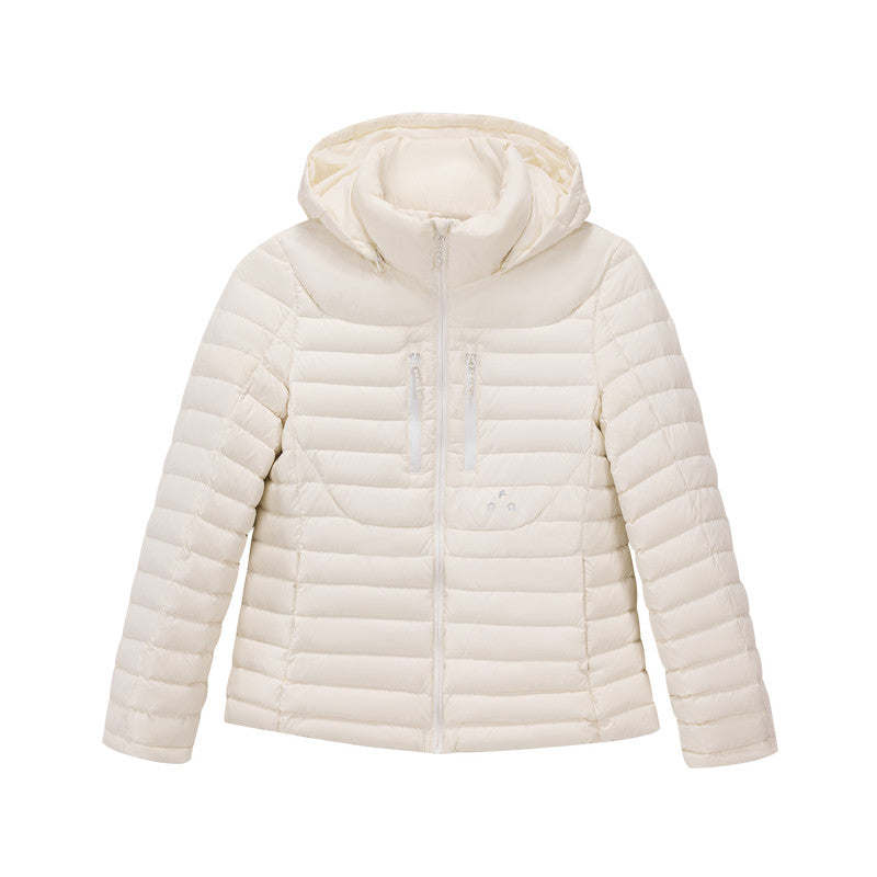 FPA Women's Removable Hooded Quilted Slim Fit Short Down Jacket, Lightweight Warm Winter Coat