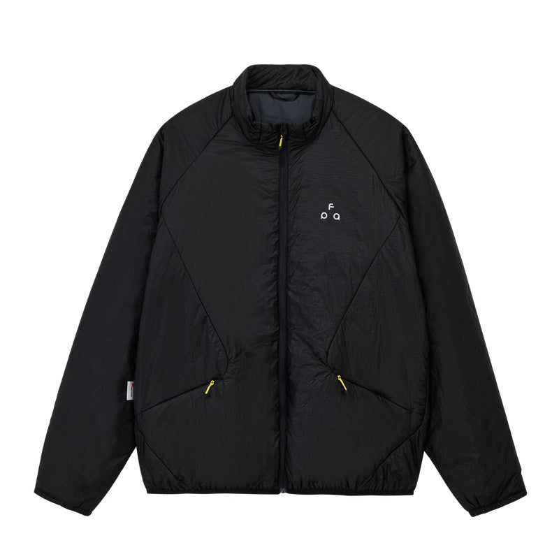 FPA 3M Thinsulate Quilted Zip-Up Cotton Jacket with Contrast Trim and Triangle Logo, Retro Sports Stand Collar, Autumn/Winter
