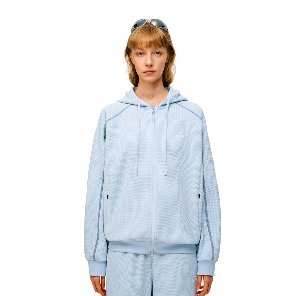FPA Waffle Fleece Color-Block Women's Hooded Sweatshirt Spring/Fall Zip-Up Cardigan Casual Set Hoodie