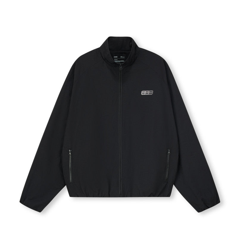 FPA Phantom 8 Zip-Up Jacket – Loose-Fit Stand-Collar Lightweight Black Unisex Streetwear Coat for Fall