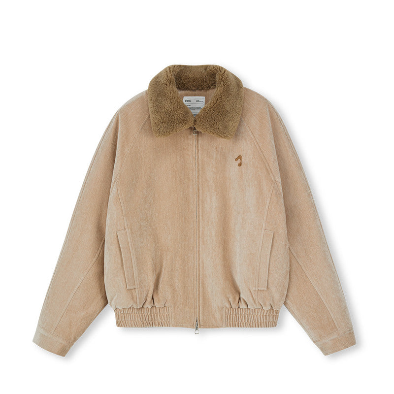 FPA Detachable Fur Collar Quilted Flight Jacket – Chinese Streetwear Unisex Loose Fit for Fall & Winter