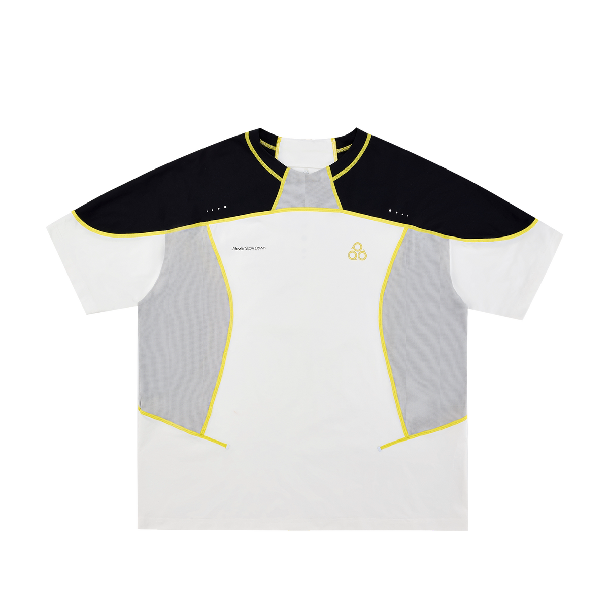 FPA Quick-Dry Color-Block Breathable Short-Sleeve T-Shirt, Summer Perforated Seam Detail, Round Neck, Couple Style, Casual Sports Tee