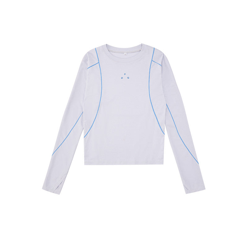 FPA Outdoor Structured Contrast Stitching Breathable Slim-Fit Long-Sleeve Top