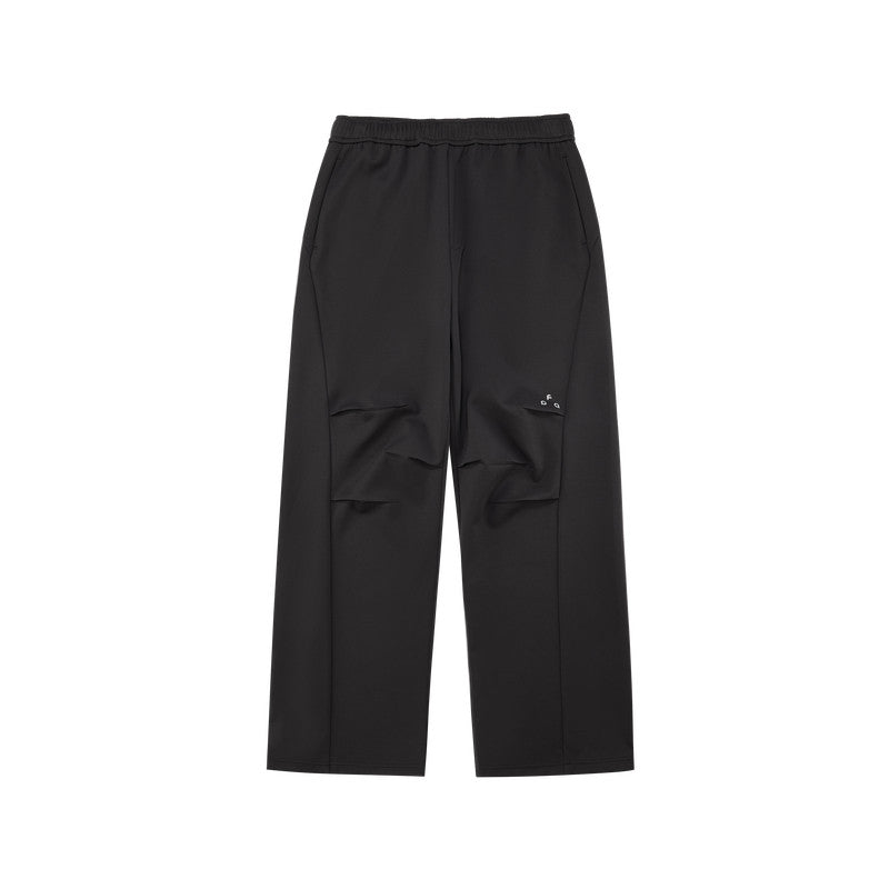 FPA Athletic Quick-Dry Mesh Stretch Air Layer Casual Sweatpants – Chinese Street Style Loose Wide-Leg Black Long Pants