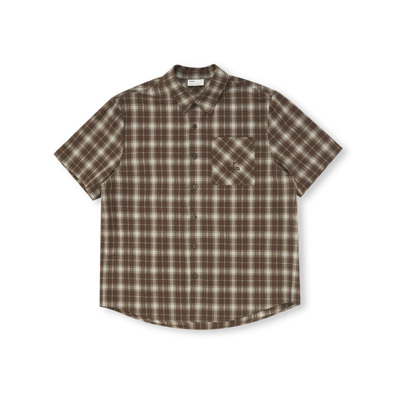 FPA Classic Plaid Short-Sleeve Shirt – American Retro Check Pattern, Loose Fit Summer Casual Shirt