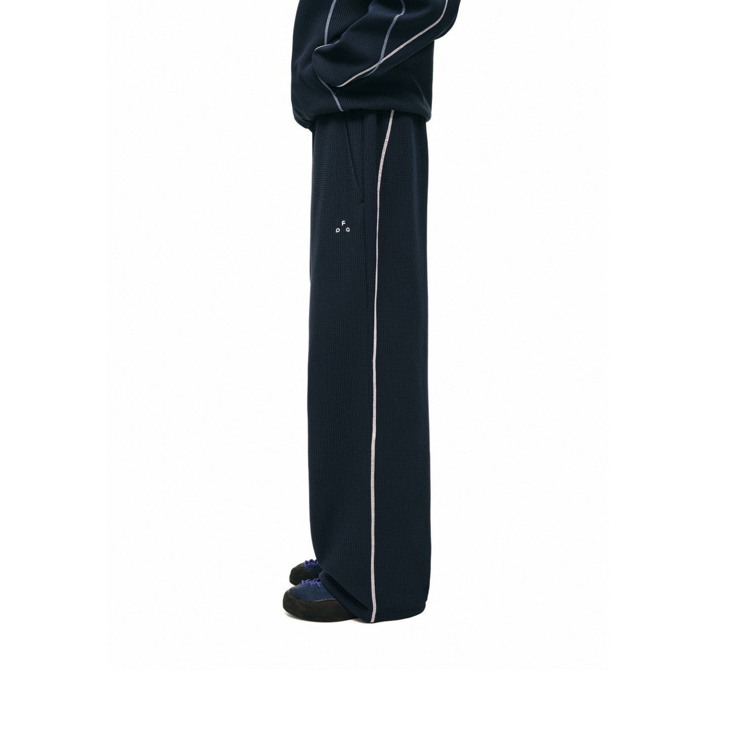 FPA Waffle Fleece Color-Block Lounge Pants Set - Fall Basic Logo Color-Block Wide-Leg Casual Pants for Men