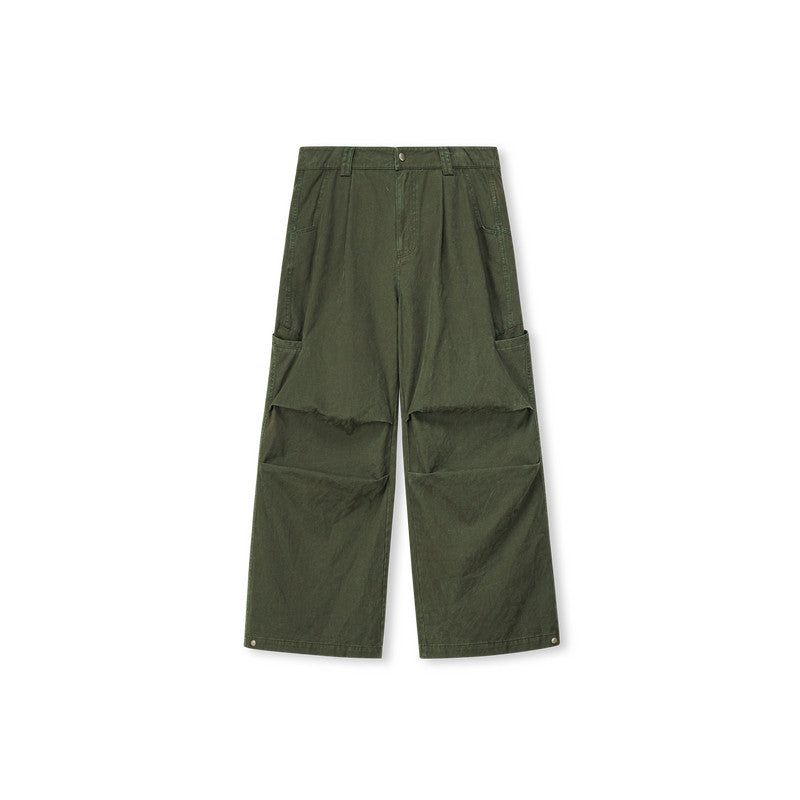 FPA Washed Camo Structured Pants Summer Streetwear Loose Wide-Leg Casual Paratrooper Pants for Men