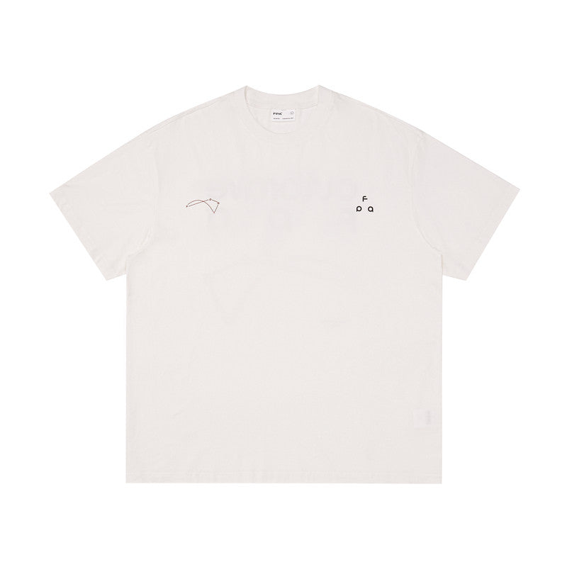 FPA Sports Cooling Ice-Feel Short Sleeve T-Shirt – Chinese Streetwear Loose-Fit Couple Style, Summer White Tee