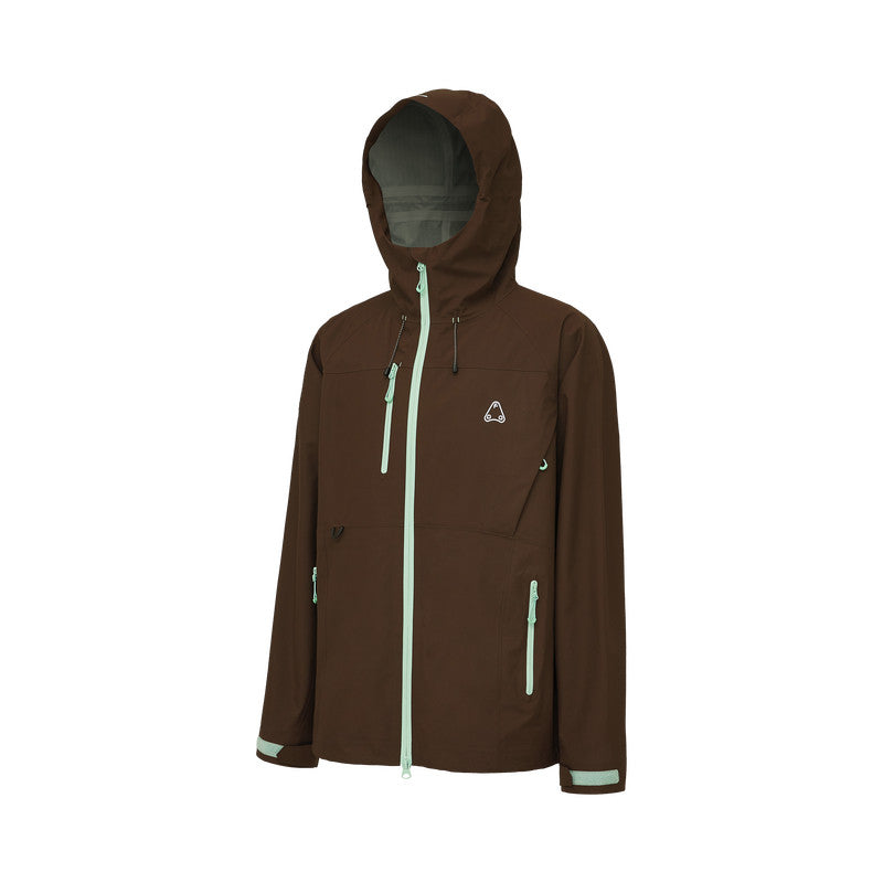 FPA Color-Block Multi-Pocket 3L Hardshell Jacket with Seam-Sealed Construction for Outdoor Sports, Hiking, and Mountaineering