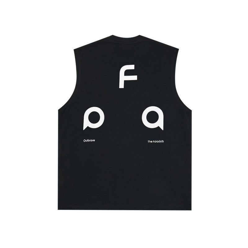 FPA Quick-Dry 7A Antibacterial Sleeveless Vest - Chinese Streetwear Trendy Loose Round Neck Printed Sports Fitness Tank Top