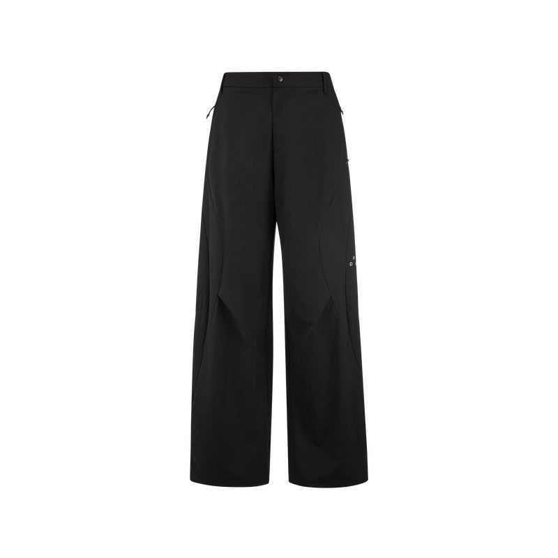 FPA Outdoor Structured Pleated Long Pants - Chinese Streetwear Loose Fit Summer Black Sports Casual Trousers