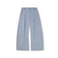 FPA Urban Sports Curved Blade A-Type Wide-Leg Plaid Casual Pants - National Trend Design Loose Blue Check Long Pants