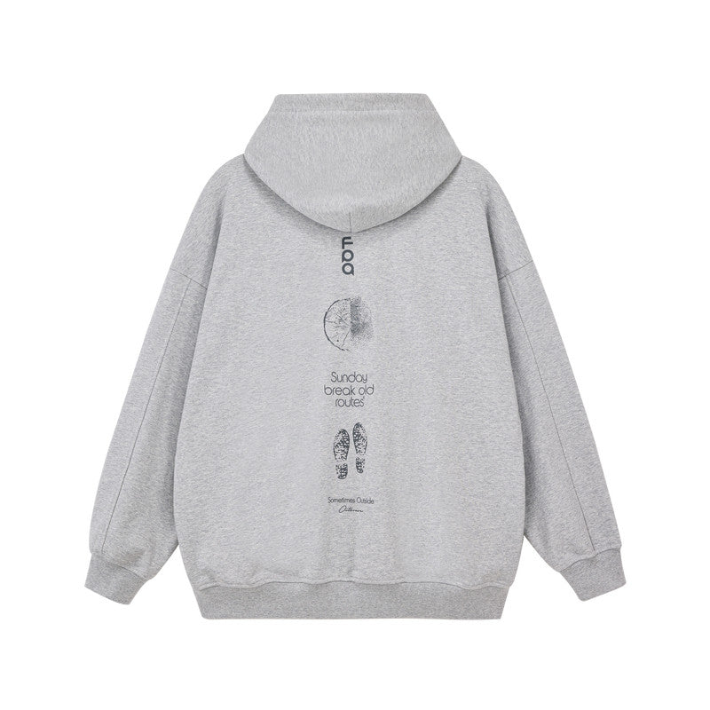 FPA Natural Elements Logo Hoodie for Men and Women – Heavyweight Pullover with Letter Print, Autumn Casual Streetwear