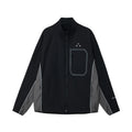 FPA Lightweight Water-Repellent Paneled Jacket for Outdoor Sports and Fitness, Couple Style, Stand Collar, Black