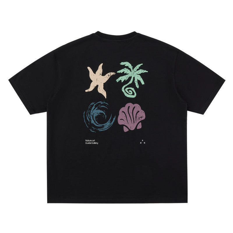 FPA Summer Vacation Element Color-Block COOLMAX Short Sleeve Couple Round Neck Breathable Outdoor Sports T-Shirt