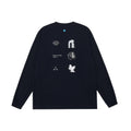 FPA Moisture-Wicking UPF50+ Printed Long Sleeve Athletic Spring Casual Crew Neck Black Couple T-Shirt