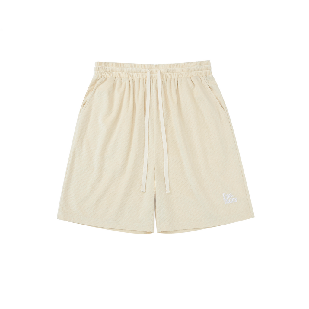 FPA Brushed Twill Textured Embroidered Shorts Summer Chinese Street Style Loose Casual Straight-Leg Mid-Length Shorts
