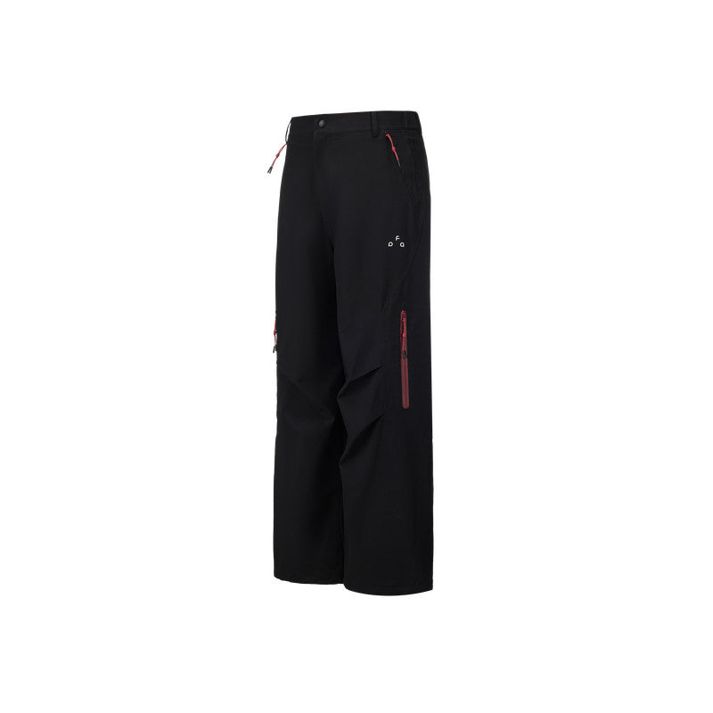 FPA Waterproof Abrasion-Resistant Contrast Zipper Trousers - Chinese Trend Outdoor Sports Mountaineering Windproof Straight-Leg Couple Casual Pants