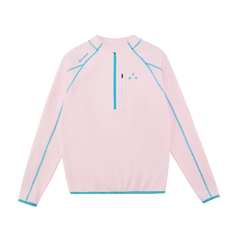 FPA Moisture-Wicking Sun-Protection UPF50+ Half-Zip Long Sleeve Spring Loose Casual Outdoor Sports Couple T-Shirt