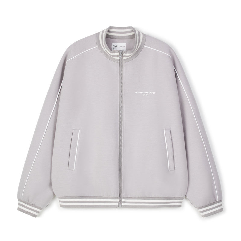 FPA Retro Sports Baseball Jacket – Chinese Streetwear Trend, Loose Fit, Stand Collar, Short Length, Unisex, for Men