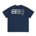 FPA Haze Blue Gradient Track Short Sleeve T-Shirt, Chinese Streetwear Trend, American Style, Couple Summer Loose Round Neck Tee for Men
