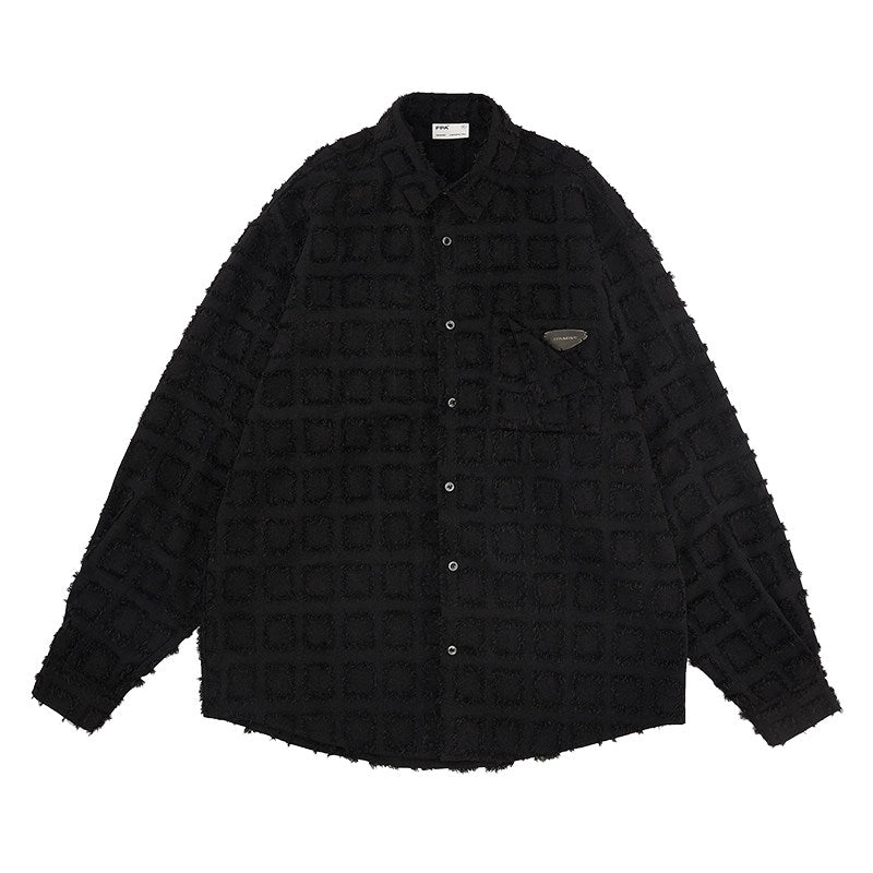 FPA Tassel Plaid Long-Sleeve Shirt - Chinese Streetwear Trendy Casual Autumn Women's and Men's Loose Fit Jacket