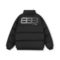 FPA Matte Phantom 8 Logo Basic Cotton Padded Jacket - Winter Thick Warm Stand Collar Cold-Proof Chinese Streetwear Black Cotton Coat
