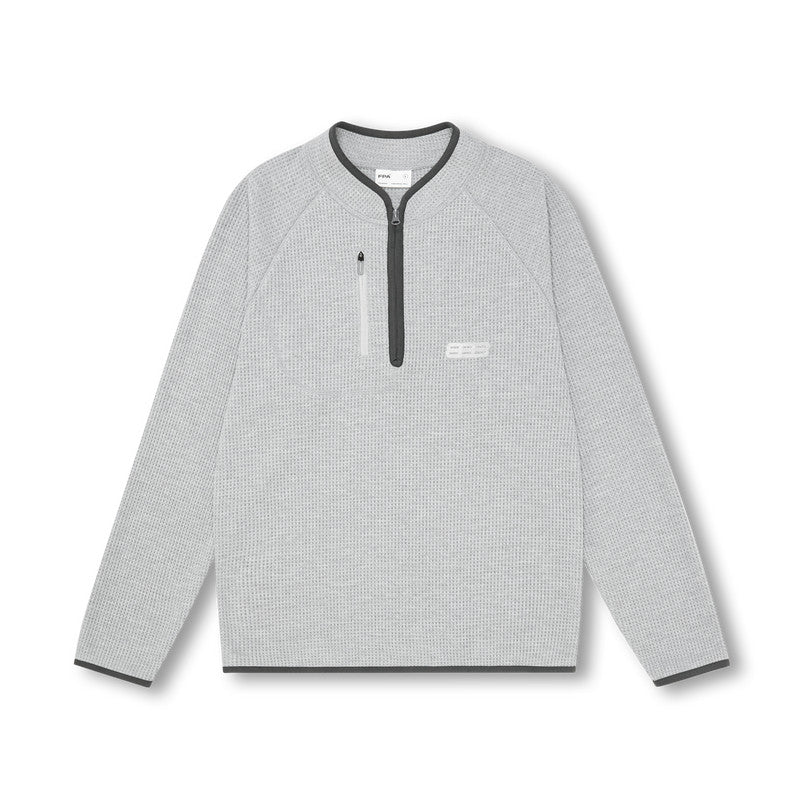 FPA Sports Waffle Cotton Half-Zip Long Sleeve Spring/Fall Loose Casual Unisex National Trend T-Shirt