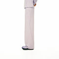 FPA Skin-Friendly Wool Heather Contrast Sweatpants Set – Spring/Fall Basic Loose Straight-Leg Lounge Pants