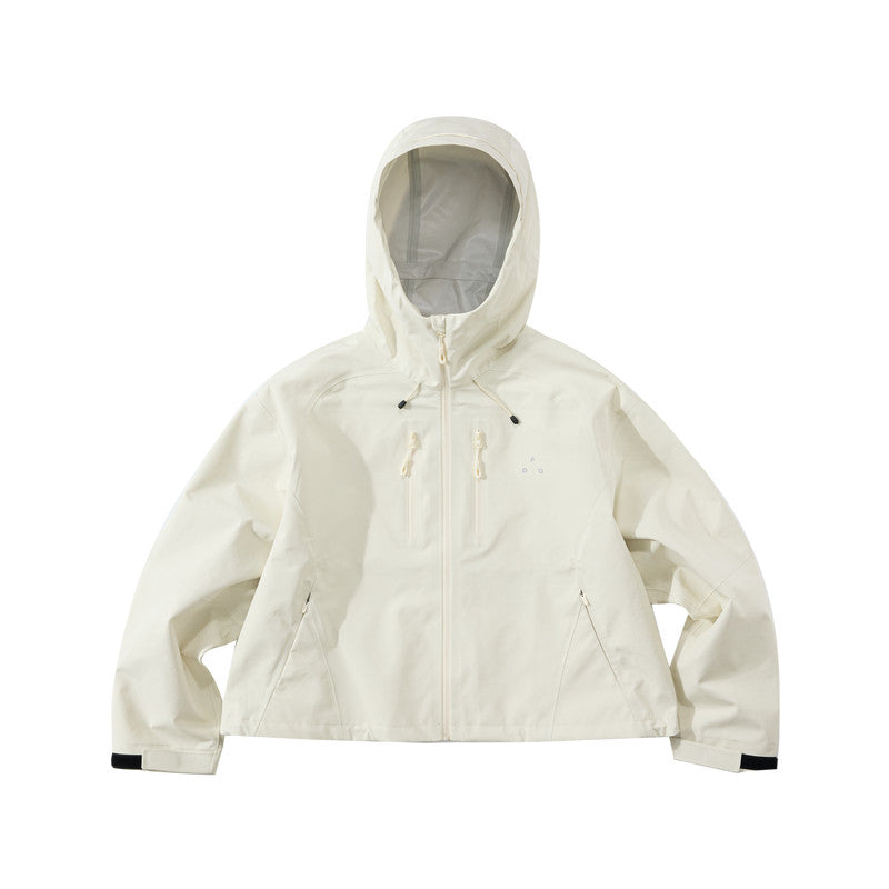FPA Rain Shield Sealed Seam Three-Layer Protective Hard Shell Outdoor Short Hooded Jacket - Chinese Trend Sports Mountaineering Jacket for Women