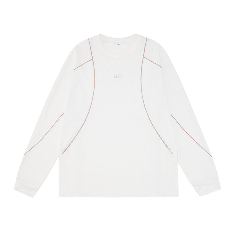 FPA Athletic Pima Cotton Cool-Touch Hassu Long-Sleeve T-Shirt for Spring and Autumn, Chinese Streetwear, Loose-Fitting, Casual, Versatile, Crew Neck, Couple Tee