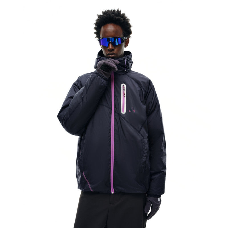 FPA Color-Block 90% Down 150g Insulated Jacket - Lightweight Hooded Down Coat for Winter Outdoor Sports, Men