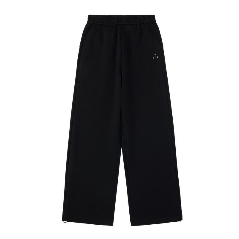 FPA Double-Sided Air Cotton Knit Wide-Leg Pants for Women - Chinese Street Style Spring/Autumn Athletic Casual Straight-Leg Pants