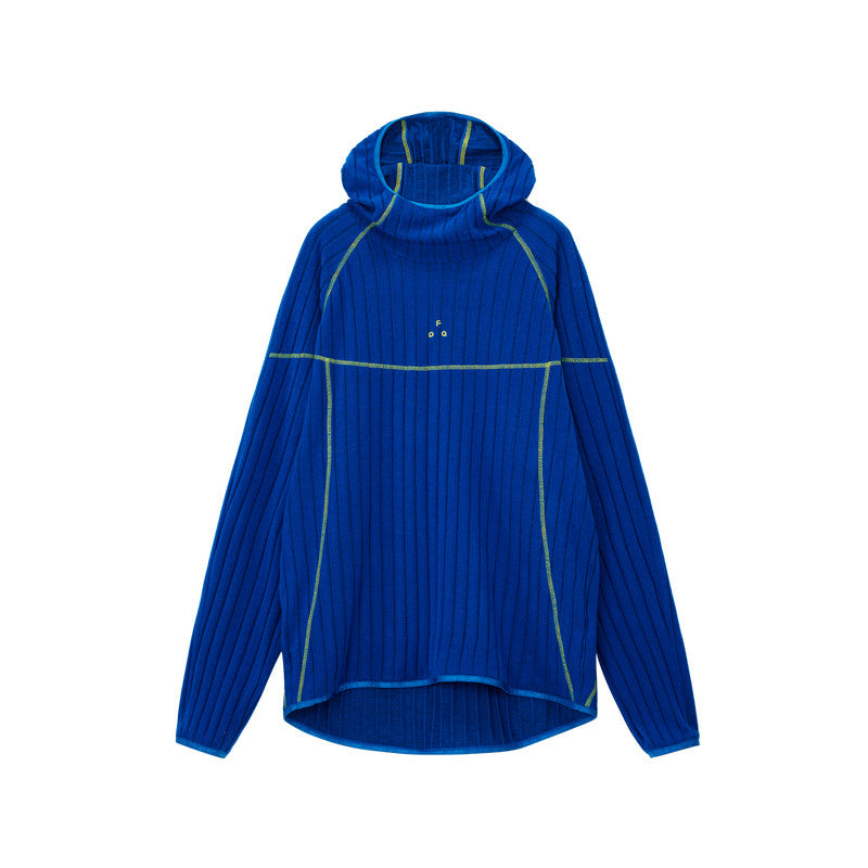 FPA Textured Contrast Long Sleeve Hooded T-Shirt 2026 New Spring/Fall Unisex Streetwear Stripe Design