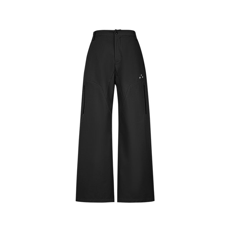 FPA Waterproof Softshell Outdoor Casual Pants – Chinese Streetwear Trend Loose Straight-Leg Sports Black Long Pants