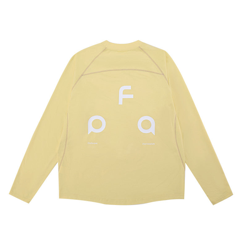 FPA Quick-Dry Structured Logo Long-Sleeve Outdoor T-Shirt – Spring Basic Casual Loose-Fit Crew Neck Unisex Sports Tee