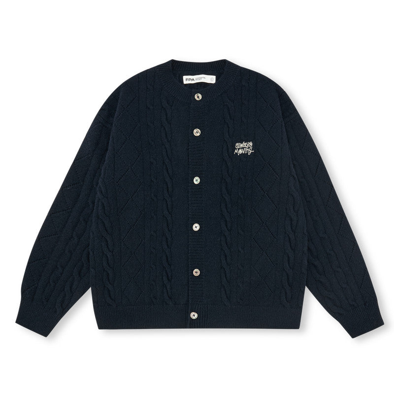 FPA Cable Knit Fall Cardigan Sweater 2026 Autumn/Winter New Arrival Round Neck Trendy Zodiac Year Red Couple Style Outerwear