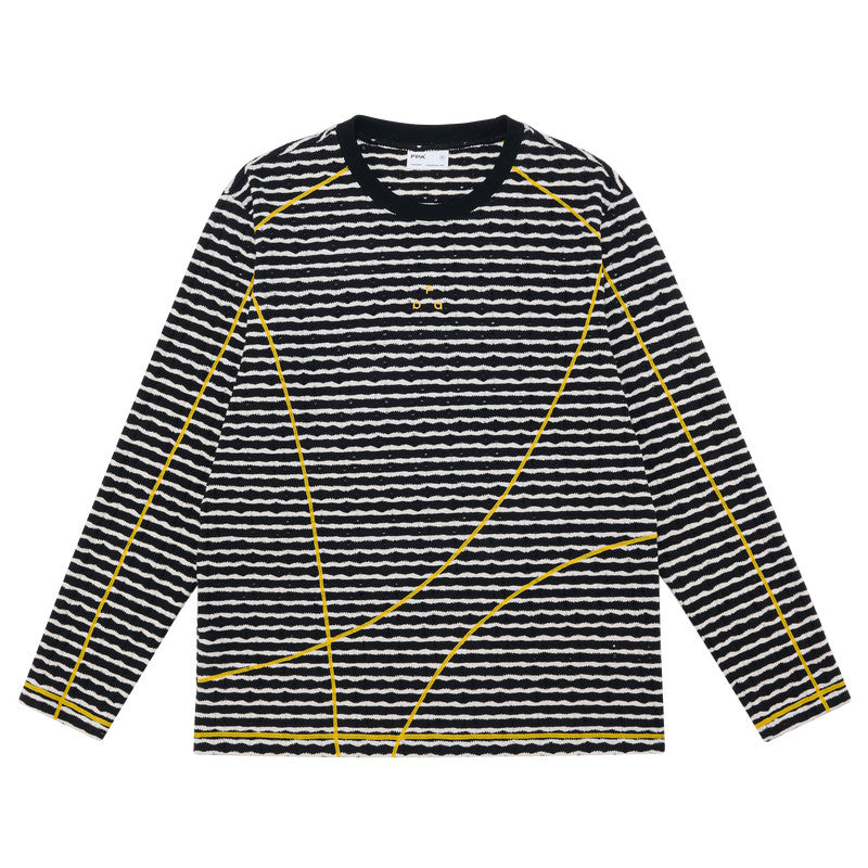 FPA Color-Block Striped Long-Sleeve Tee with Distressed Details - 2026 New Spring/Autumn Round Neck Chinese Streetwear Style