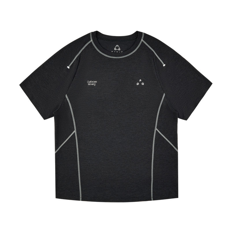 FPA Cationic Quick-Dry Antibacterial Sports Short Sleeve T-Shirt with Hasso Line, Minimalist Design Outdoor Summer Crew Neck Tee for Men