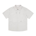 FPA Sports Structure Double-Stripe Reflective Short-Sleeve Shirt - Chinese Streetwear Summer Loose Couple Camp Collar Half-Sleeve Shirt for Men