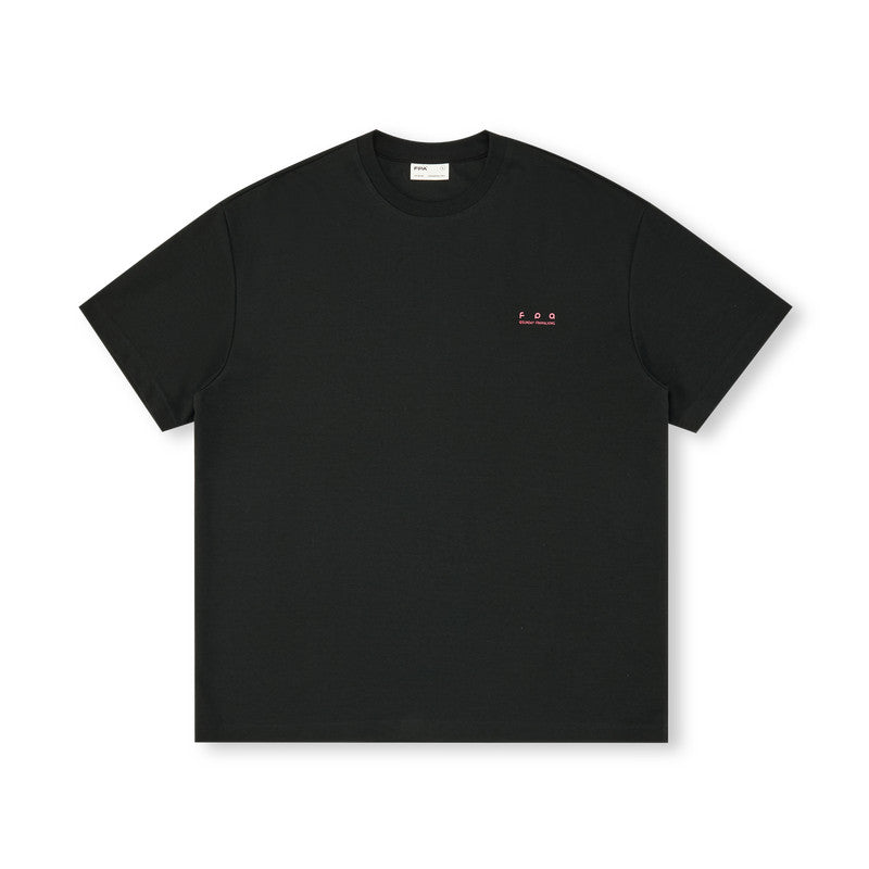 FPA Cool-Touch Ice-Skin Long-Staple Cotton Short-Sleeve T-Shirt | Chinese Streetwear Summer Crewneck Oversized Couple Tee in Black