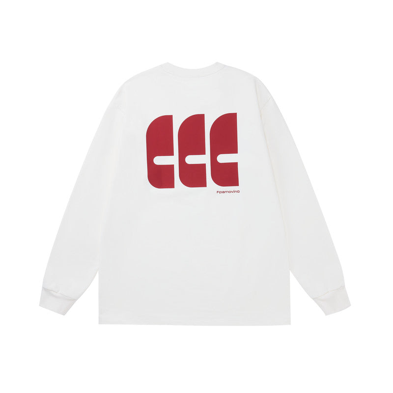 FPA5A Antibacterial Quick-Dry UPF50+ Long Sleeve T-Shirt - Chinese Street Style Loose Fit Round Neck Printed Couple Heavyweight Tee for Men