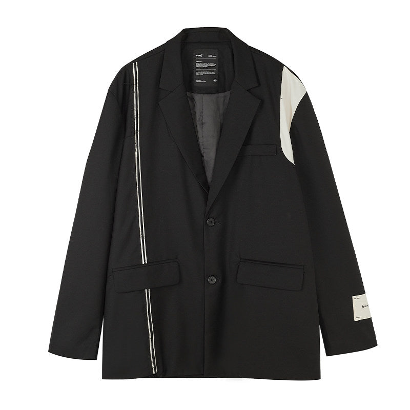 FPA Deconstructed Design Trendy Blazer for Men and Women, Loose Fit, Casual, Khaki, Streetwear