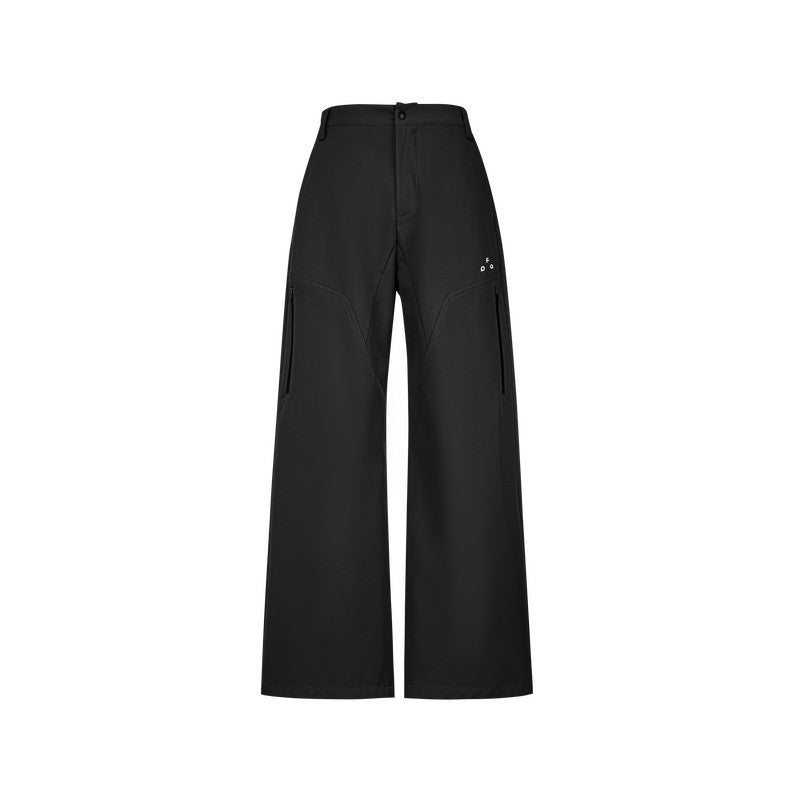 FPA Waterproof Softshell Outdoor Casual Pants – Chinese Street Style Loose Straight-Leg Windproof Hiking Sports Pants in Mustard Yellow
