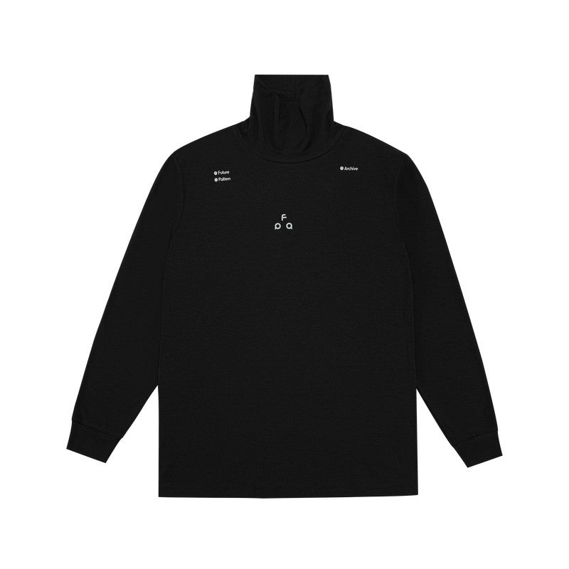 FPA Wool High Neck Base Layer Long Sleeve with Triangle Logo - Spring/Fall Basic Logo Fitted Athletic Undershirt for Men
