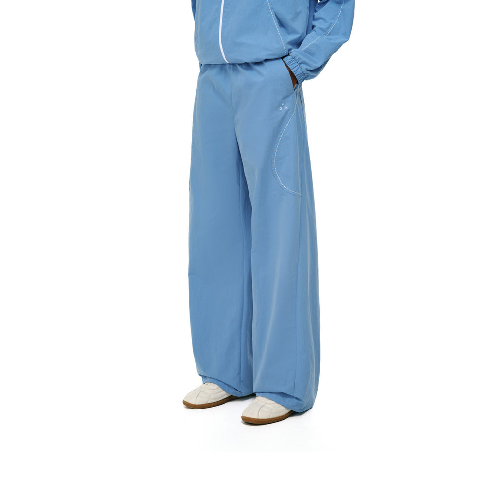 FPA Rice Grain Stitch Contrast Cotton-Nylon Curved-Line Trousers 2026 New Fall Loose Wide-Leg Casual Pants