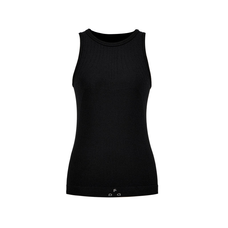 FPA Seamless Textured Knit Athletic Casual Vest – Summer Inner Layer Basic Logo Sleeveless Top